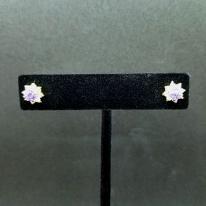 Amethyst & crystal starburst earrings 💜